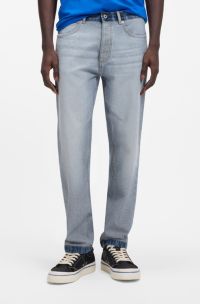 Regular-fit jeans in inside-out denim, Light Blue