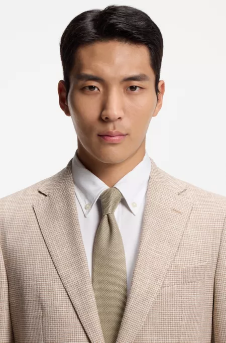 Knitted-jacquard tie in silk