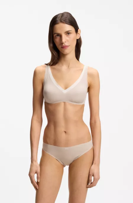 Slip aus Mikrofaser mit Kontrastbesatz