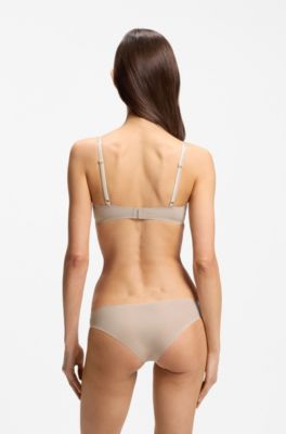 Microfibre hipster briefs with contrast trims, Light Beige
