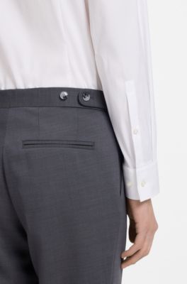Camicia slim fit in popeline di misto cotone, Bianco