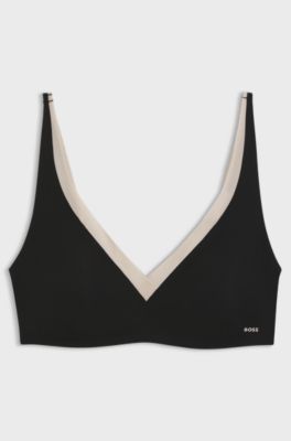Two-tone bra with adjustable straps, Black
