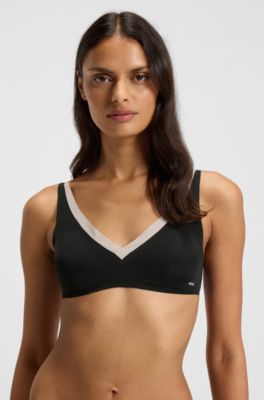 Two-tone bra with adjustable straps, Black