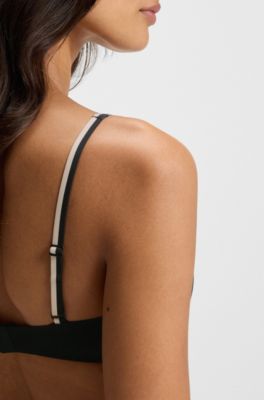 Reggiseno bicolore con spalline regolabili, Nero
