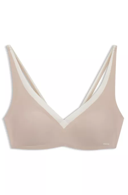 Two-tone bra with adjustable straps