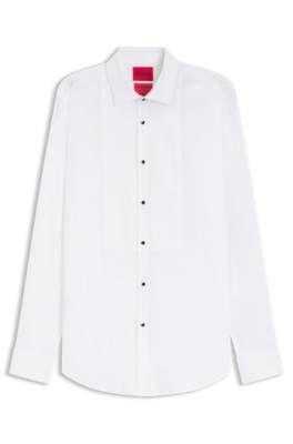 Slim-fit evening shirt in cotton-blend stretch poplin 1