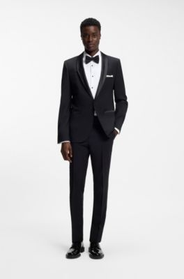 Slim-fit evening shirt in cotton-blend stretch poplin, White