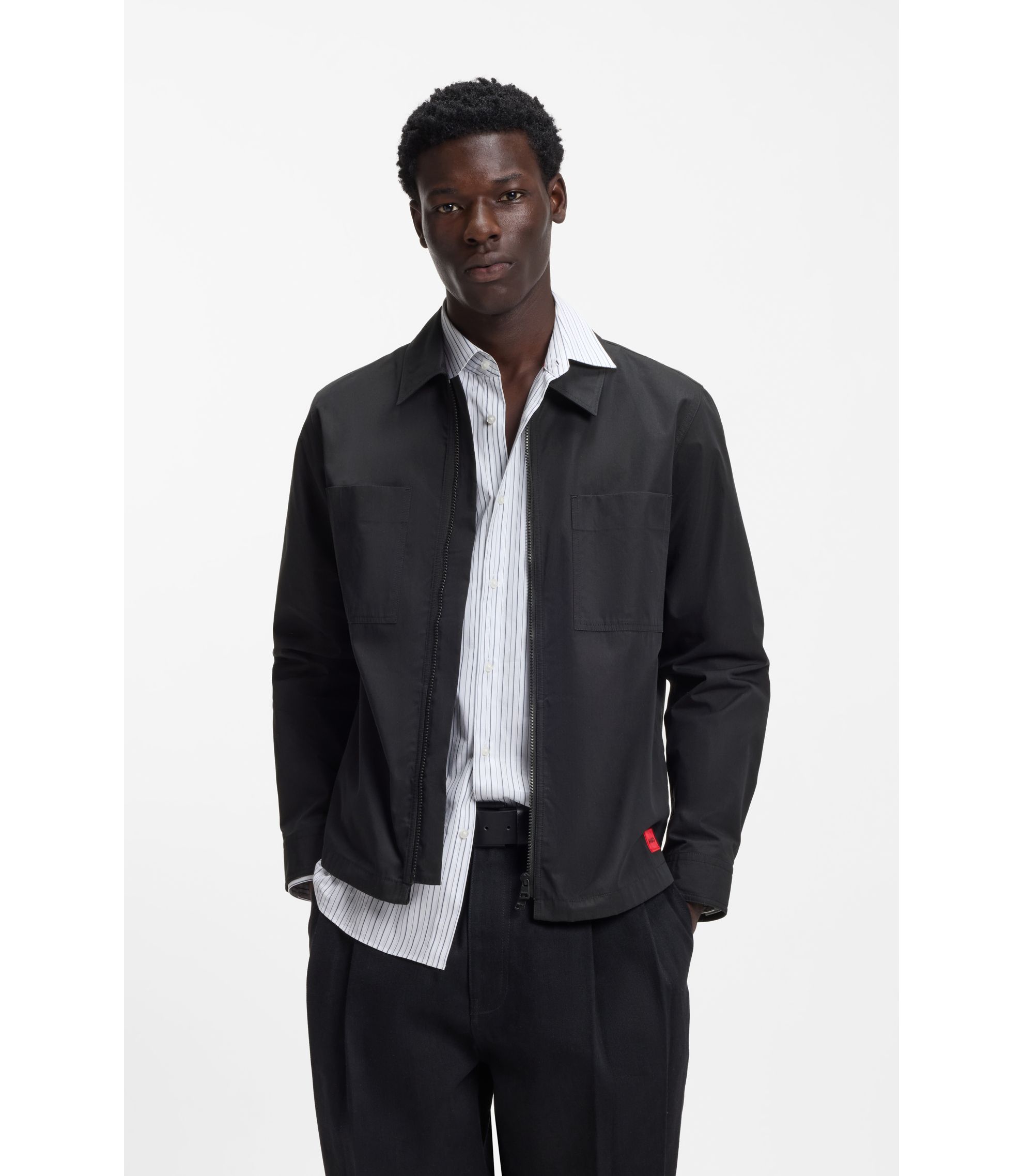 Oversized Canvas-Hemd aus Baumwoll-Mix