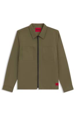 Oversized-fit overshirt in cotton-blend canvas 1