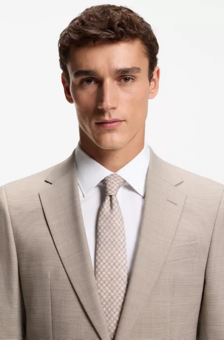 Cravate en coton et laine à motif