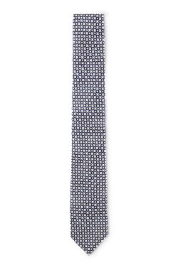 Patterned tie in cotton and wool