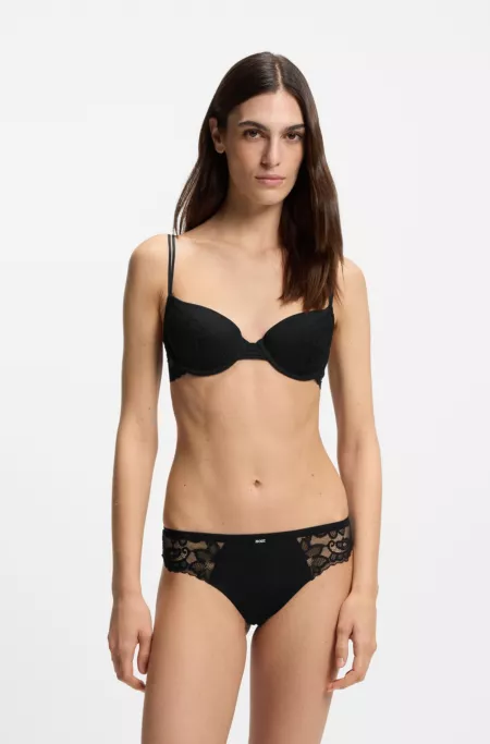 Lace underwire bra with double straps