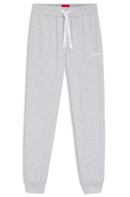 Cotton-blend tracksuit bottoms with logo details, Grey