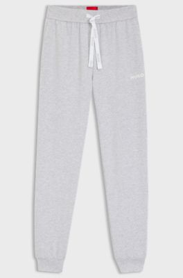 Cotton-blend tracksuit bottoms with logo details, Grey