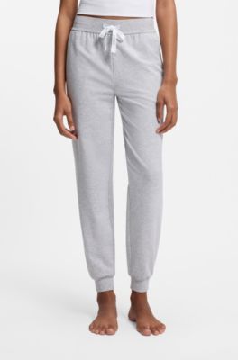 Cotton-blend tracksuit bottoms with logo details, Grey