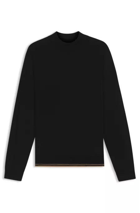 Wool-blend sweater with mock neck