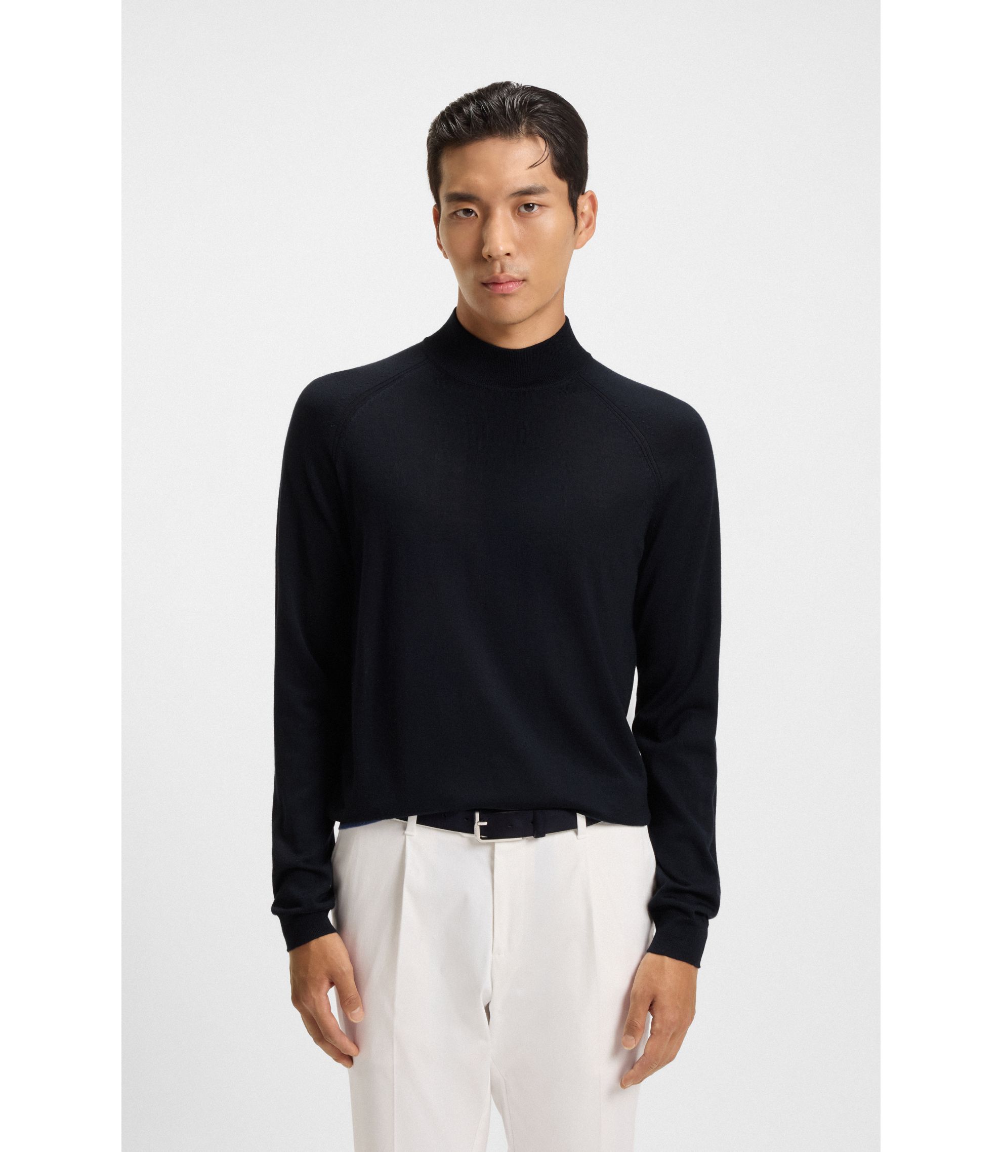 Pullover aus Woll-Mix mit Stehkragen