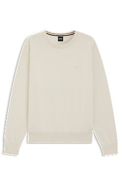 Cotton sweater with embroidered logo