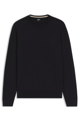 Boss Uomo Blu Scuro Maglione In Cotone