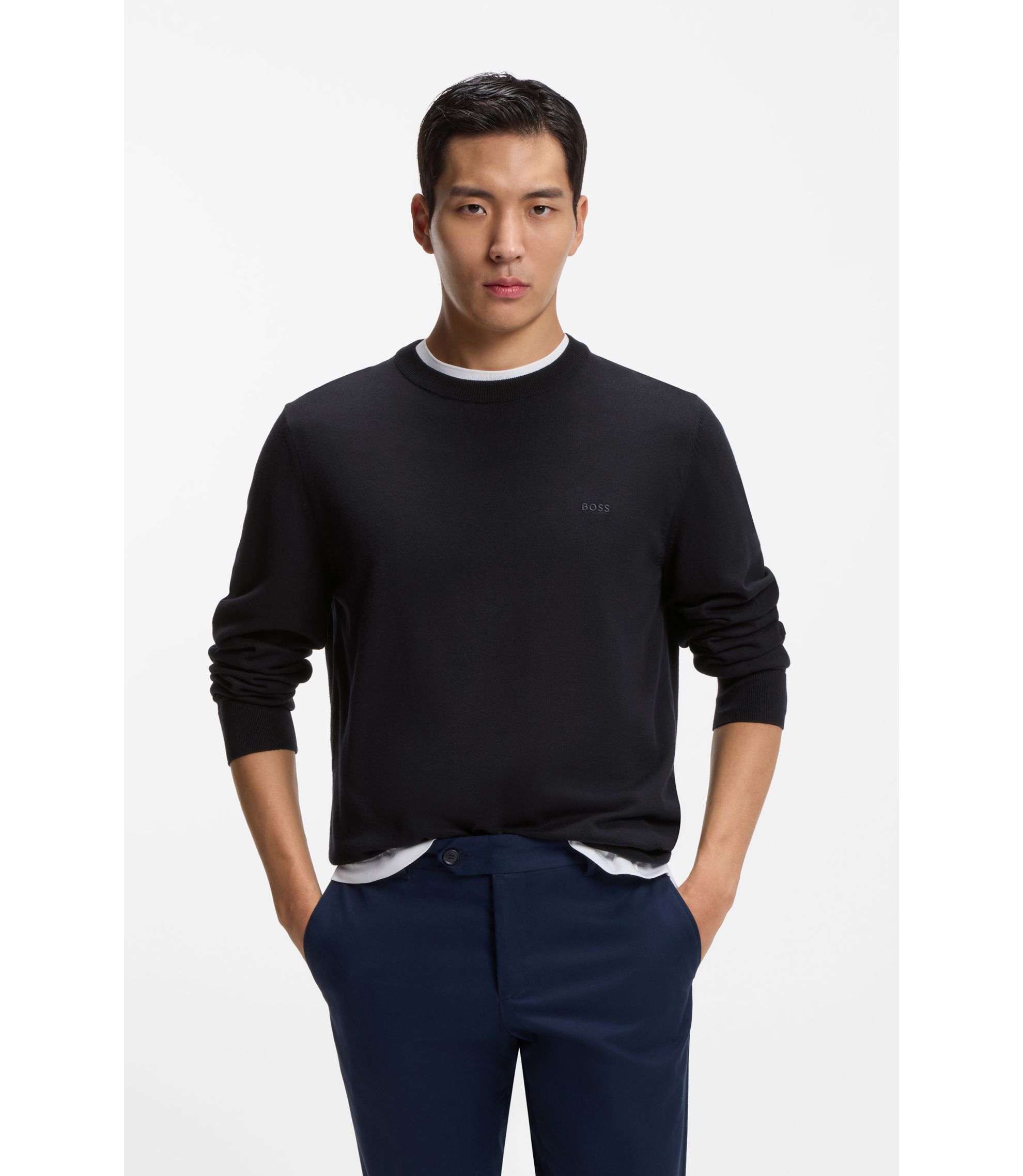 Pullover aus Baumwolle mit Logo-Stickerei