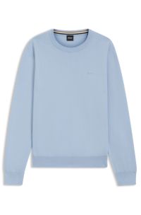 Cotton sweater with embroidered logo, Light Blue