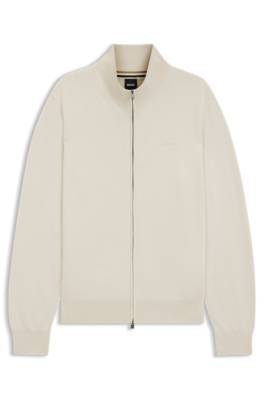 Knitted-cotton cardigan with embroidered logo 1