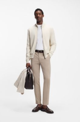 C&aacute;rdigan en punto de algod&oacute;n con logo bordado, Natural