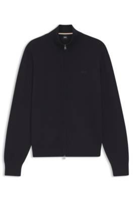 Knitted-cotton cardigan with embroidered logo 1