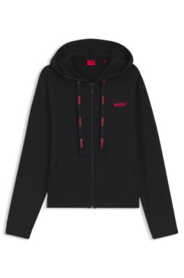 Cotton-blend zip-up hoodie with logo details 1