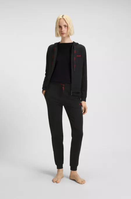 Cotton-blend zip-up hoodie with logo details