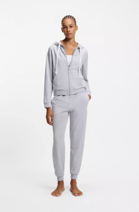 Cotton-blend zip-up hoodie with logo details