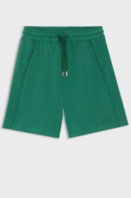 Modal-blend shorts with dividing seams, Green