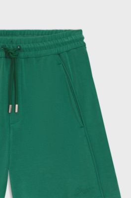 Modal-blend shorts with dividing seams, Green