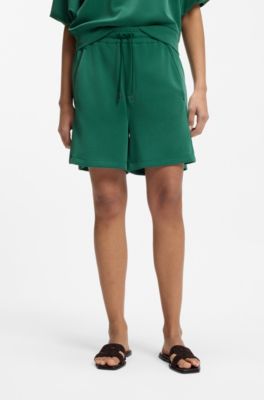 Shorts in misto modal con cuciture divisorie, Verde