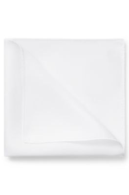Pocket square in silk twill, White