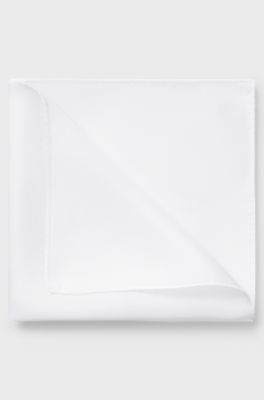 Pochette in twill di seta, Bianco