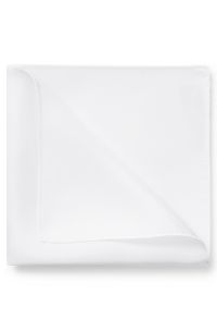 Pochette de costume en twill de soie, Blanc