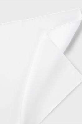 Pocket square in silk twill, White