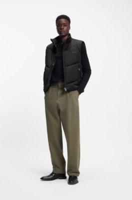 Gilet idrorepellente con logo tono su tono, Nero