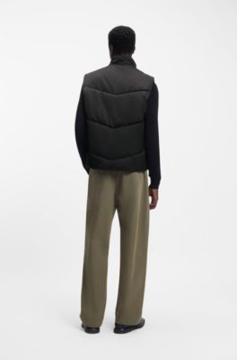 Water-repellent gilet with tonal logo, Black