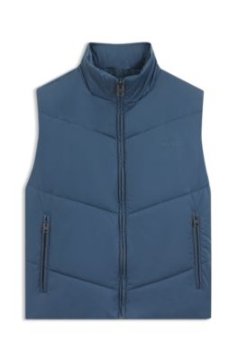 Gilet idrorepellente con logo tono su tono, Blu