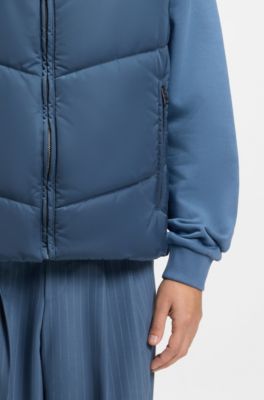Gilet idrorepellente con logo tono su tono, Blu