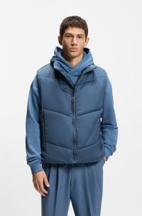 Wasserabweisende Weste mit tonalem Logo, Blau