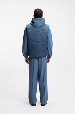 Water-repellent gilet with tonal logo, Blue