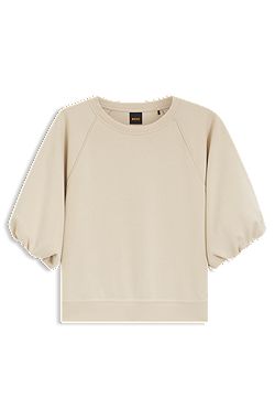 Oversized-fit sweatshirt with short balloon sleeves