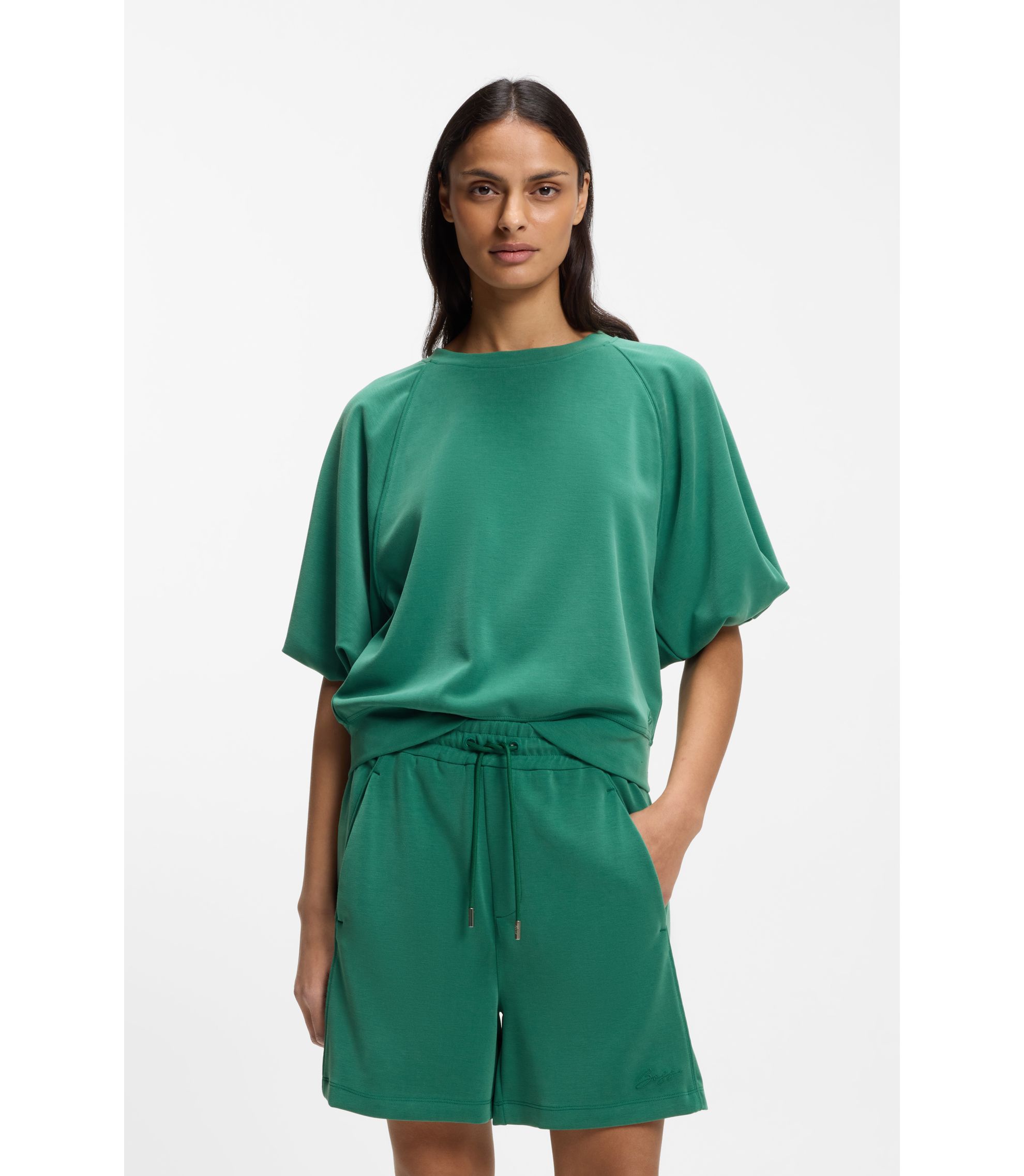 Oversized-Fit Sweatshirt mit kurzen Ballonärmeln