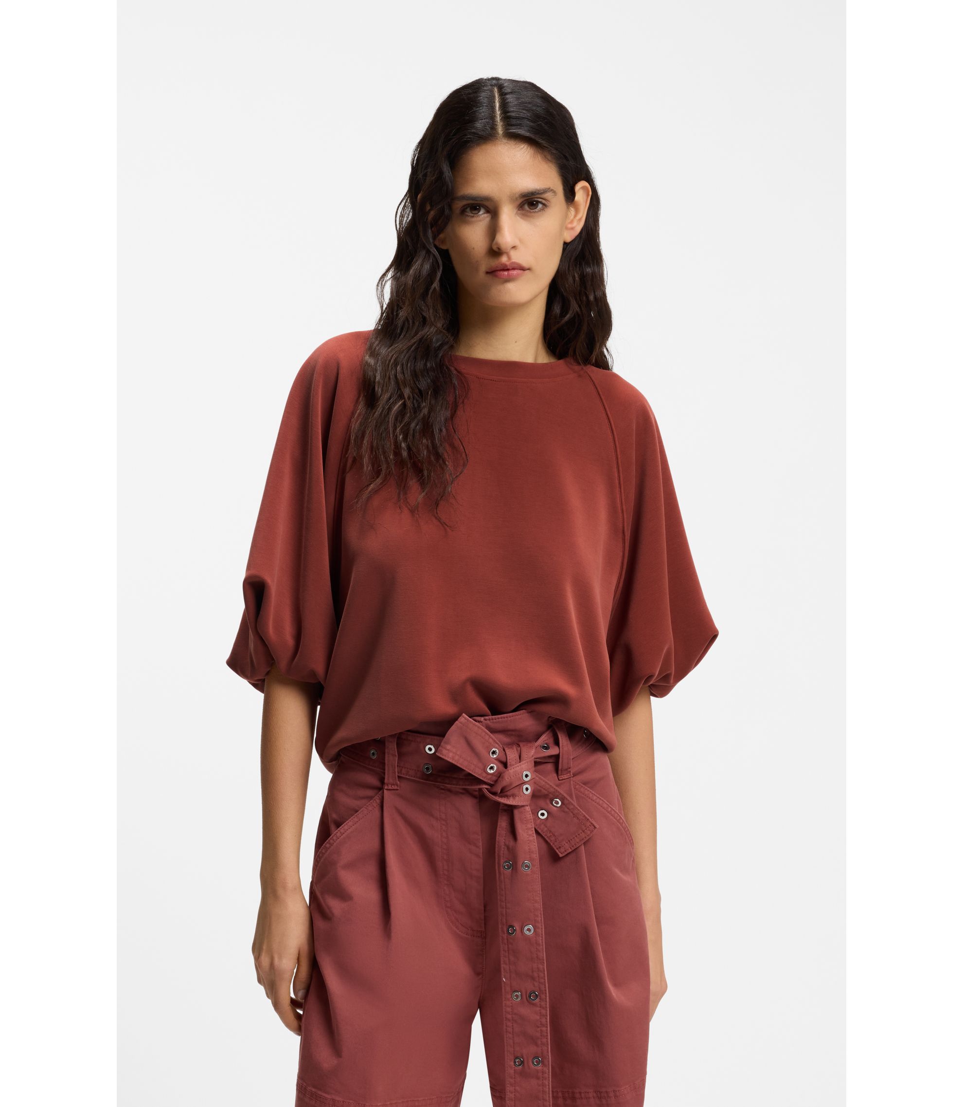 Oversized-Fit Sweatshirt mit kurzen Ballonärmeln