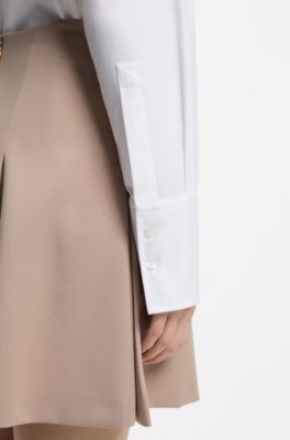 Relaxed-fit blouse in Oxford cotton with heart logo, White
