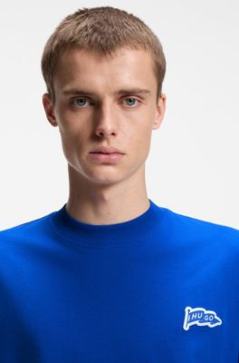 Logo-flag T-shirt in cotton jersey, Blue