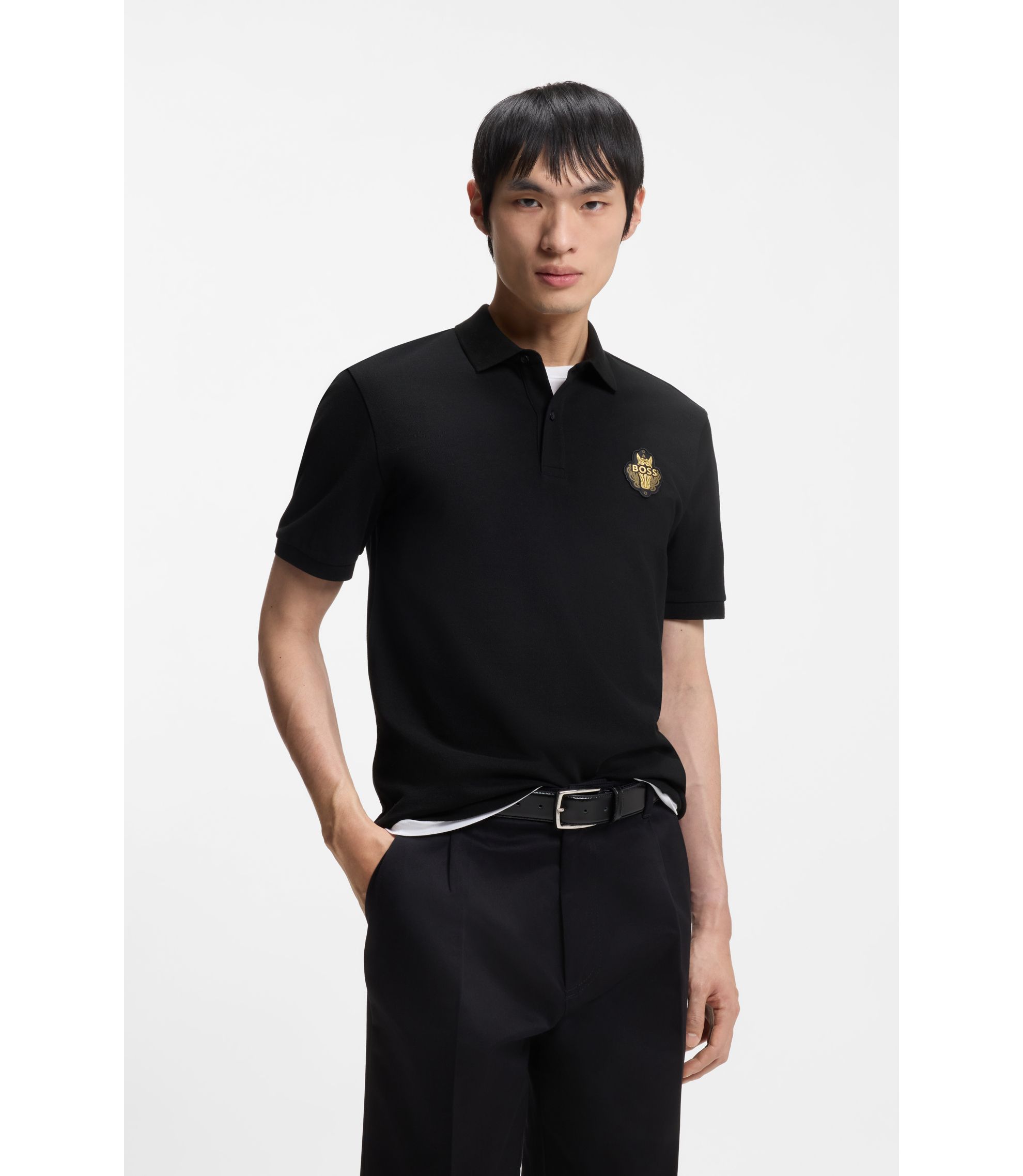 Year of the Horse Poloshirt aus Baumwoll-Piqué mit Logo-Artwork